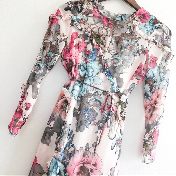 Topshop “Pop Floral Ruffle” Dress - Picture 2 of 8